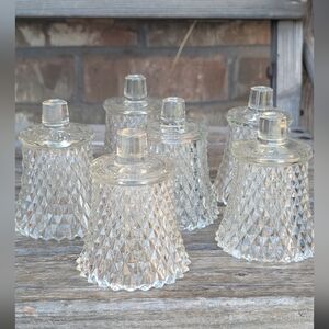 Set Of 6 Vintage Homco Diamond Cut Peg Votive Holders